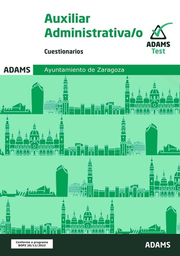 Cuestionarios Auxiliar Administrativa-o Ayuntamiento de Zaragoza, de VARIOS AUTORES | portada del libro