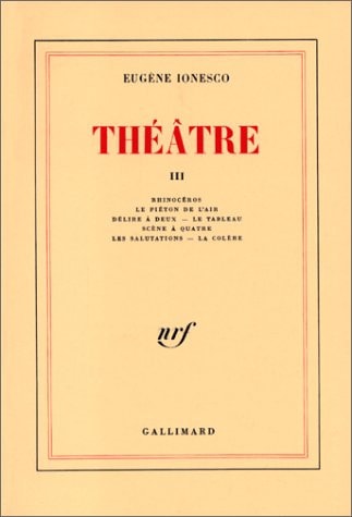 THEATRE T3, de Eugène Ionesco | portada del libro