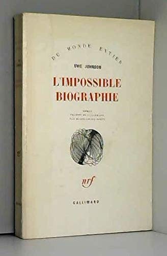 L'IMPOSSIBLE BIOGRAPHIE, de Uwe Johnson | portada del libro