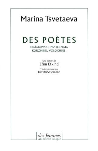 DES POETES, de TSVETAIEVA MARI | portada del libro