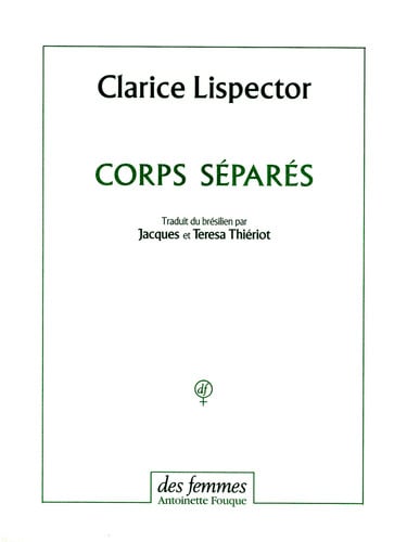 CORPS SEPARES, de LISPECTOR CLARI | portada del libro