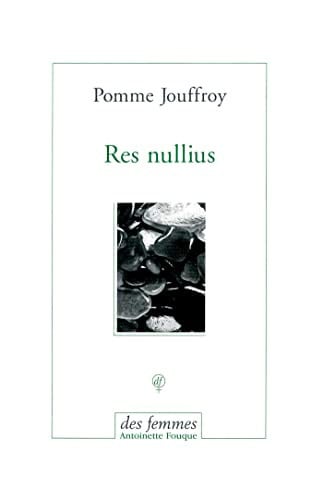 RES NULLIUS, de JOUFFROY POMME | portada del libro