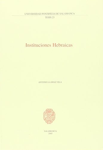 Instituciones hebraicas, de Llamas Vela | portada del libro