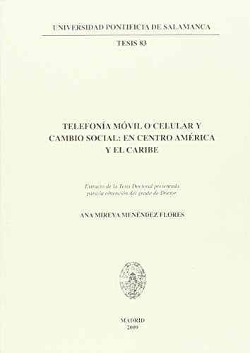 Telefonía móvil o celular y cambio social en centro América y el Caribe, de Menéndez Flores | portada del libro