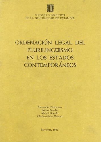 Ordenación legal del plurilingüismo en los estados contemporáneos, de AA.VV. | portada del libro