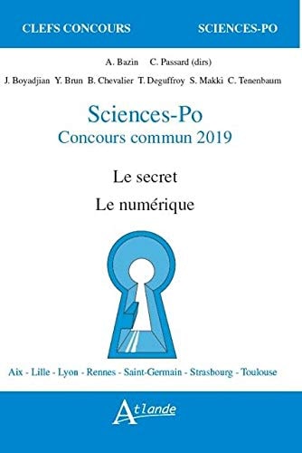 SCIENCES PO CONCOURS COMMUN 2019, de Julien Boyadjian | portada del libro