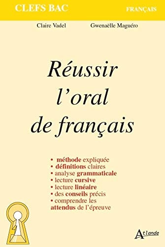 REUSSIR L'ORAL DE FRANCAIS, de Claire Vadel | portada del libro