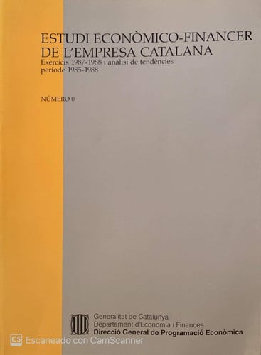 Estudi econòmico-financer de l'empresa catalana. Exercicis 1987-1988 i anàlisi de tendències per¡ode, de AA.VV. | portada del
