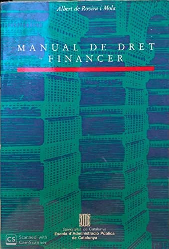 Manual de dret financer, de DE ROVIRA I MOLA | portada del libro