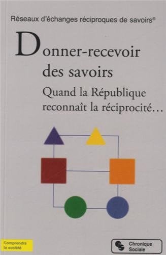 DONNER-RECEVOIR DES SAVOIRS, de RERS | portada del libro