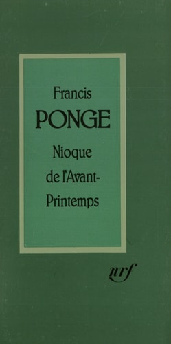 NIOQUE DE L'AVANT-PRINTEMPS, de Ponge | portada del libro