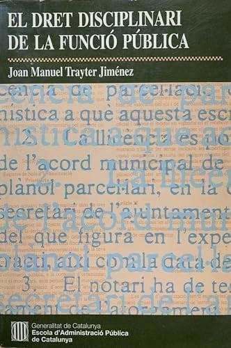 dret disciplinari de la funció pública/El, de TRAYTER I JIMENEZ | portada del libro