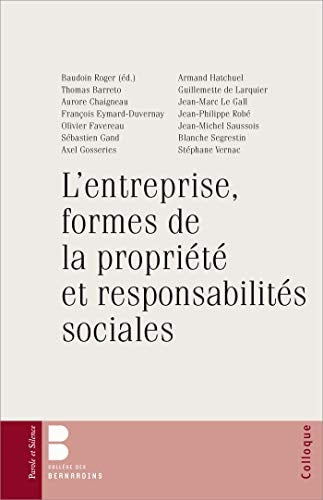 L'ENTREPRISE FORMES DE LA PROPRIETE ET RESPONSABILITE, de Baudoin | portada del libro