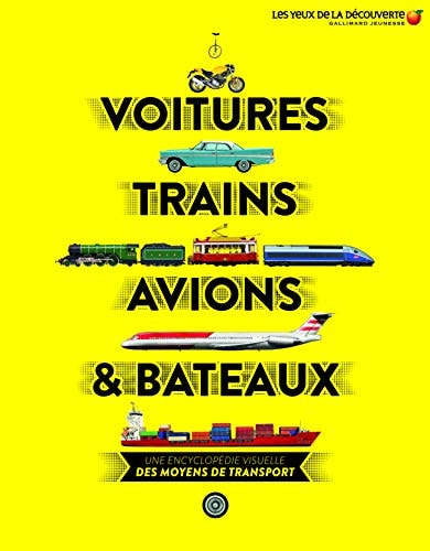 VOITURES TRAINS AVIONS ET BATEAUX, de Clive Gifford | portada del libro