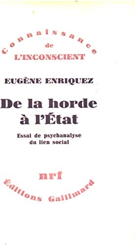 DE LA HORDE A L'ETAT, de Eugène Enriquez | portada del libro