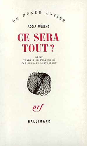 CE SERA TOUT ?, de Adolf Muschg | portada del libro