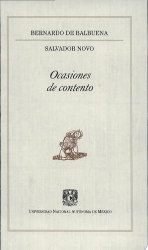 OCASIONES DE CONTENTO, de BALBUENA | portada del libro