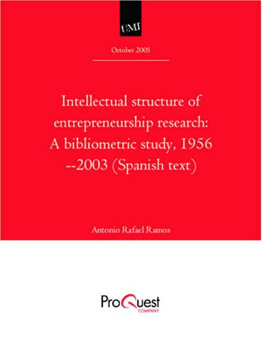 Estructura intelectual de la investigación en creación de empresas, de RAMOS RODRIGUEZ | portada del libro