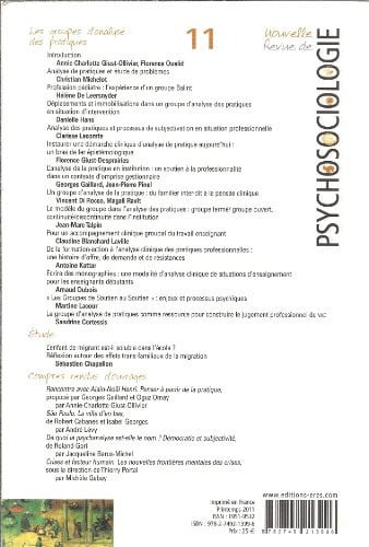 NRP 11 LES GROUPES D'ANALYSE DES PRATIQUES, de COLLECTIF | portada del libro