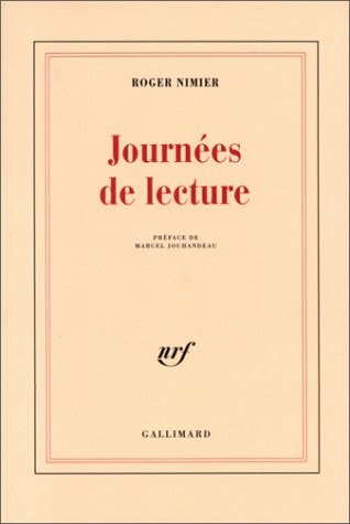 JOURNEES DE LECTURE T1, de Roger Nimier | portada del libro