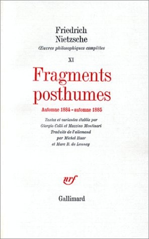 FRAGMENTS POSTHUMES, de Friedrich Wilhelm Nietzsche | portada del libro
