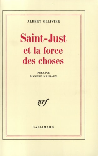SAINT-JUST ET LA FORCE DES CHOSES, de Ollivier | portada del libro