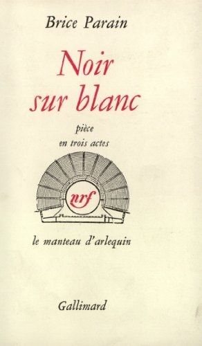 NOIR SUR BLANC, de Parain | portada del libro