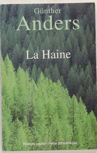LA HAINE, de Günther Anders | portada del libro