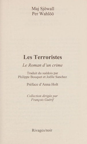 LES TERRORISTES, de Maj Sjöwall | portada del libro