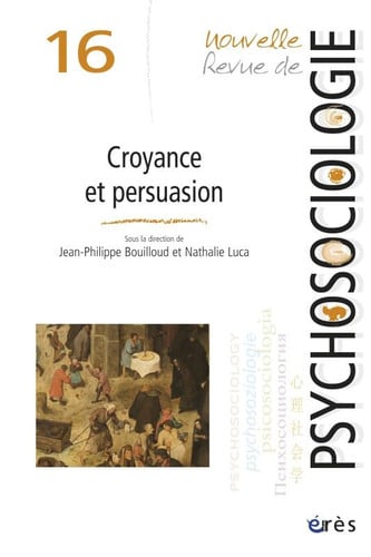 NRP 16 CROYANCE ET PERSUASION, de BOUILLOUD JEAN- | portada del libro