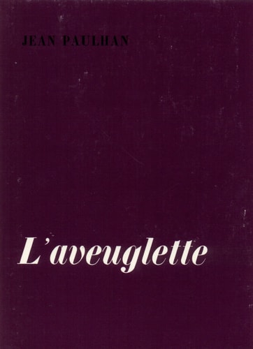 L'AVEUGLETTE, de Jean Paulhan | portada del libro