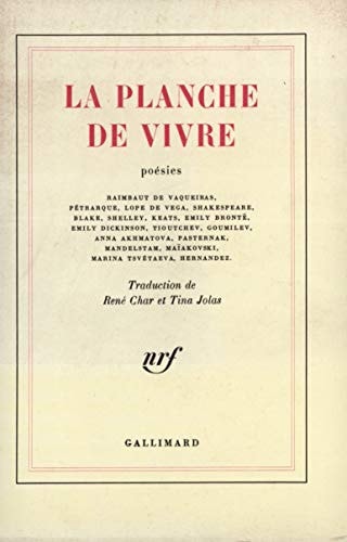 LA PLANCHE DE VIVRE, de Char | portada del libro