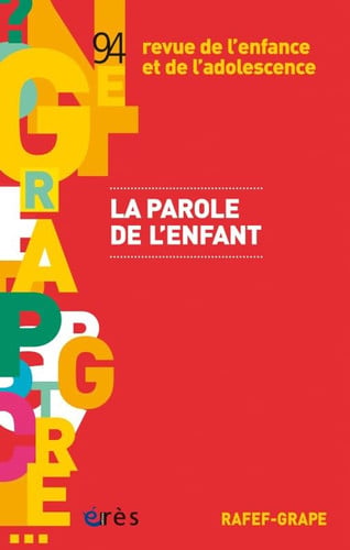 RAFEF-GRAPE 094 LA PAROLE DE L'ENFANT, de COLLECTIF | portada del libro