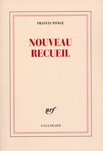 NOUVEAU RECUEIL, de Ponge | portada del libro
