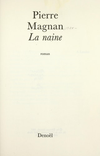 LA NAINE, de Pierre Magnan | portada del libro