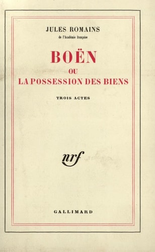 BOEN OU LA POSSESSION DES BIENS, de Jules Romains | portada del libro