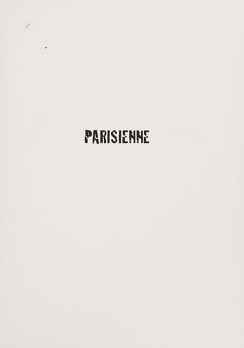 PARISIENNE, de MISS TIC | portada del libro