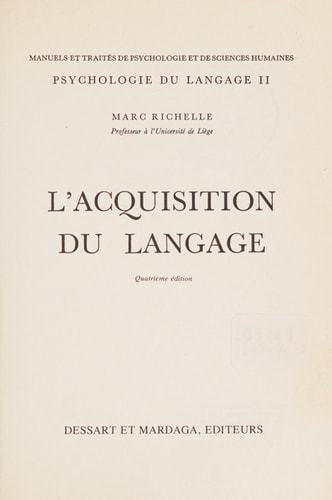 POURQUOI LES PSYCHOLOGUES ? 24, de Marc Richelle | portada del libro