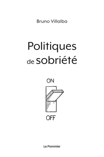OLITIQUES DE SOBRIETE, de Bruno Villalba | portada del libro