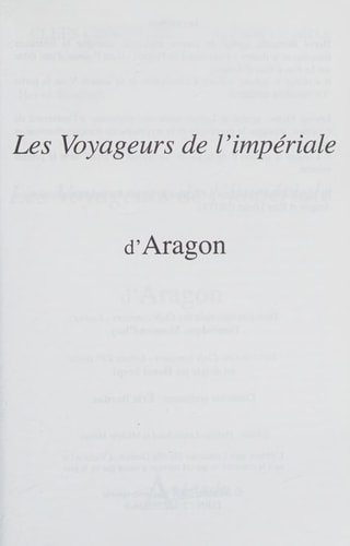 LES VOYAGEURS DE L'IMPERIALE D'ARAGON, de Bismuth/Victor | portada del libro
