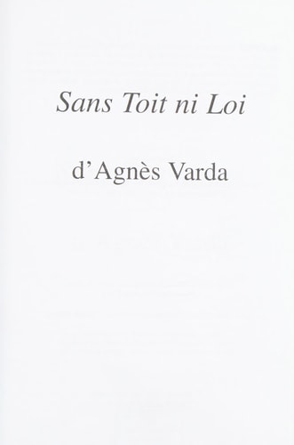 SANS TOIT NI LOI, D'AGNES VARDA, de René Prédal | portada del libro