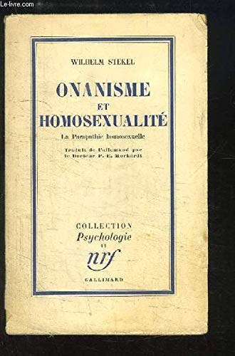 ONANISME ET HOMOSEXUALITE, de Wilhelm Stekel | portada del libro