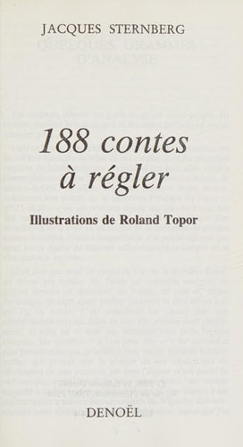 188 CONTES A REGLER, de Jacques Sternberg | portada del libro