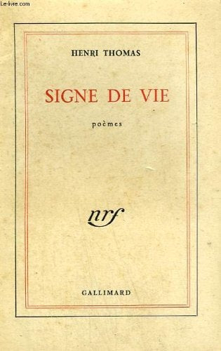 SIGNE DE VIE, de THOMAS | portada del libro