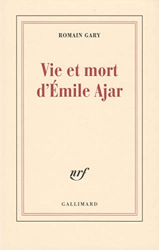 VIE ET MORT D'EMILE AJAR, de Romain Gary | portada del libro