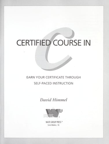 CERTIFIED COURSE IN C, de HIMMEL | portada del libro