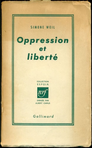 OPPRESSION ET LIBERTE, de Weil | portada del libro
