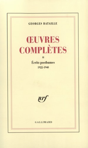 OEUVRES COMPLETES T2, de Bataille | portada del libro