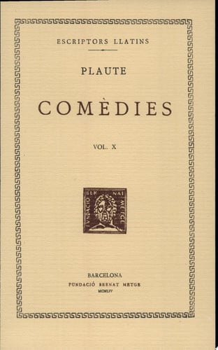 Comèdies, vol. X: Rudens, de Plaute | portada del libro