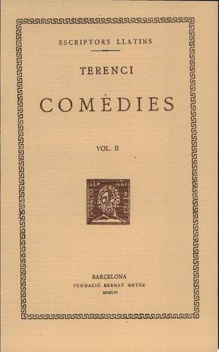 Comèdies, vol. II: L'eunuc, de Terenci | portada del libro